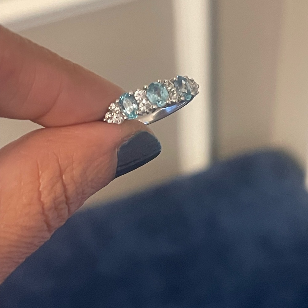 Sterling Silver with Blue Topaz Gemstone Ring